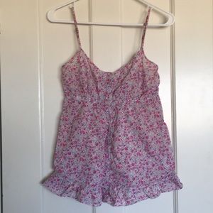 Floral Spaghetti Strap Top with Empire Cut